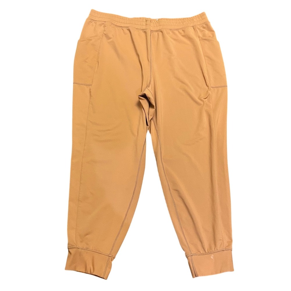 Fabletics Womens 2X Jogger Pants Athletic Workout Lounge Tan Crop Activewearā